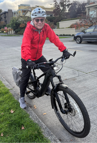 Stephen J Hall, Board of Director candidate, on his bike